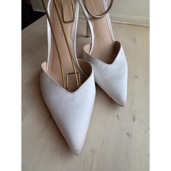 Veronica Beard ivory Lisa Chain Ankle Strap Pointed Toe Pump size 10 - Picture 4 of 11